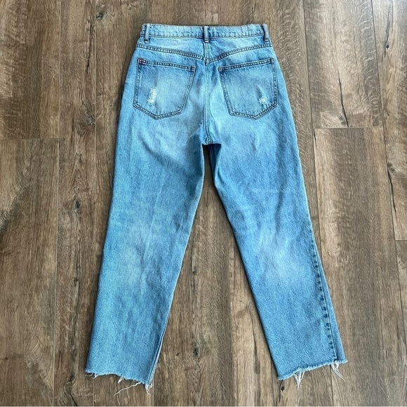 BDG Urban Outfitters Distressed Light Wash Denim High Rise Straight Leg Jeans - Picture 5 of 16